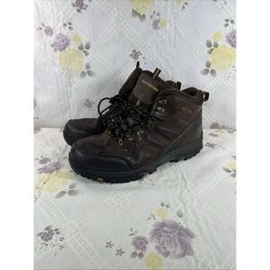 Skechers Relment Traven Waterproof Hiking Boots Brown Leather US 15 Men #65529